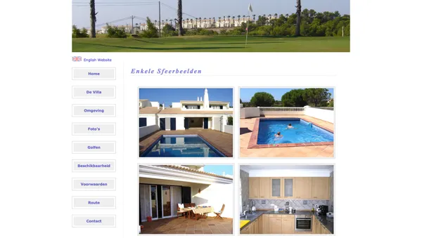 Website van Villa Koster
