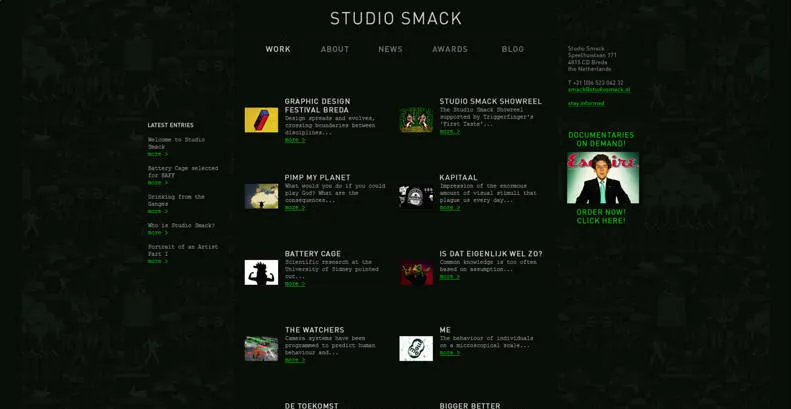 Website van Studio Smack