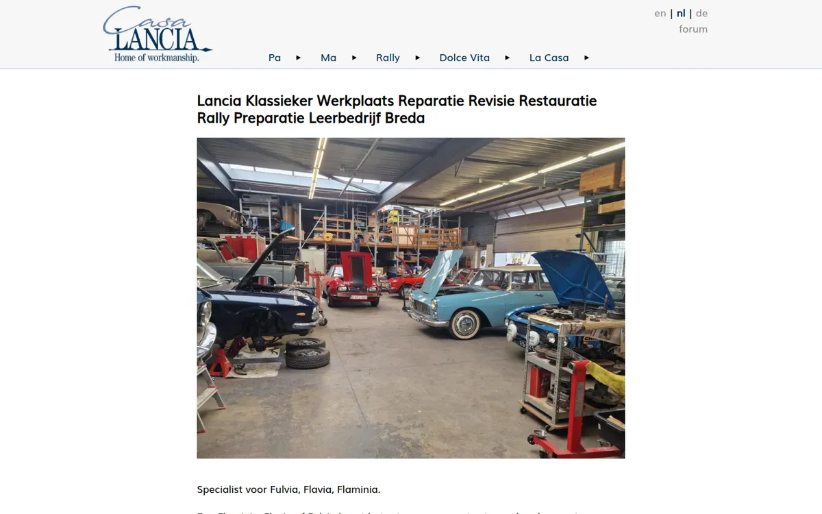 Website van Casa Lancia