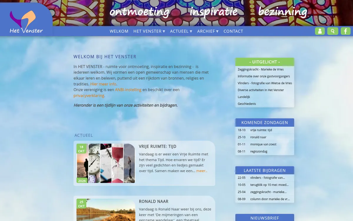 Website van Het Venster Veenendaal
