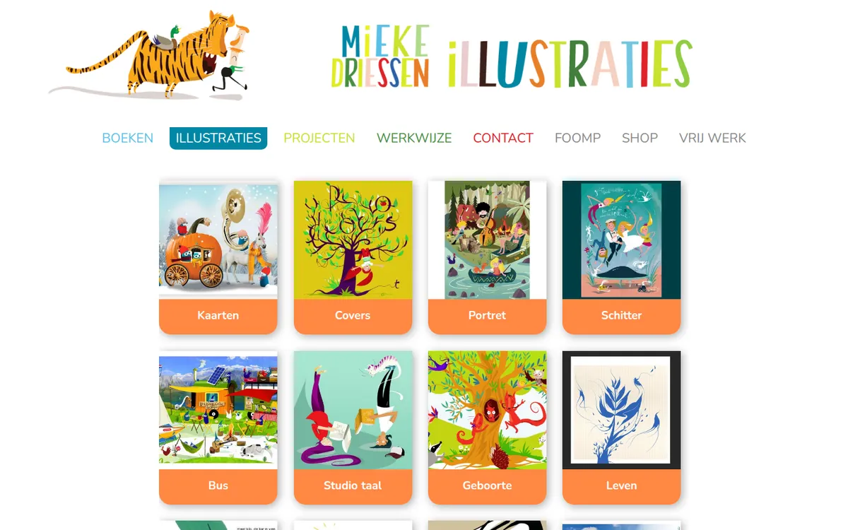 Website van Mieke Driessen Illustraties